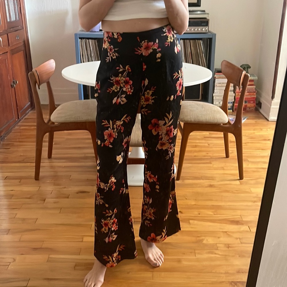 High waisted floral pants